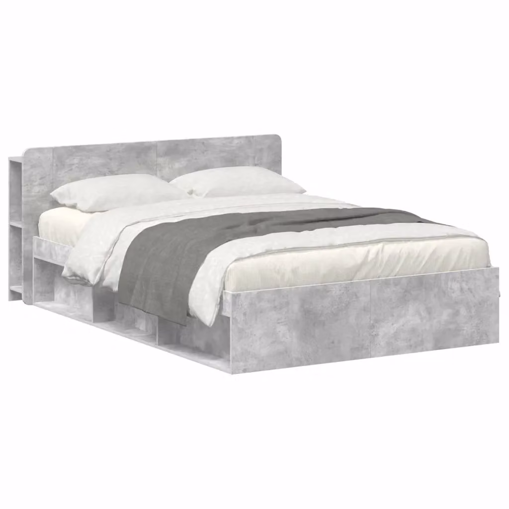 Letto moderno vidaXL con contenitore e cassetti in tessuto grigio L/P: 140 x 190 cm – 2