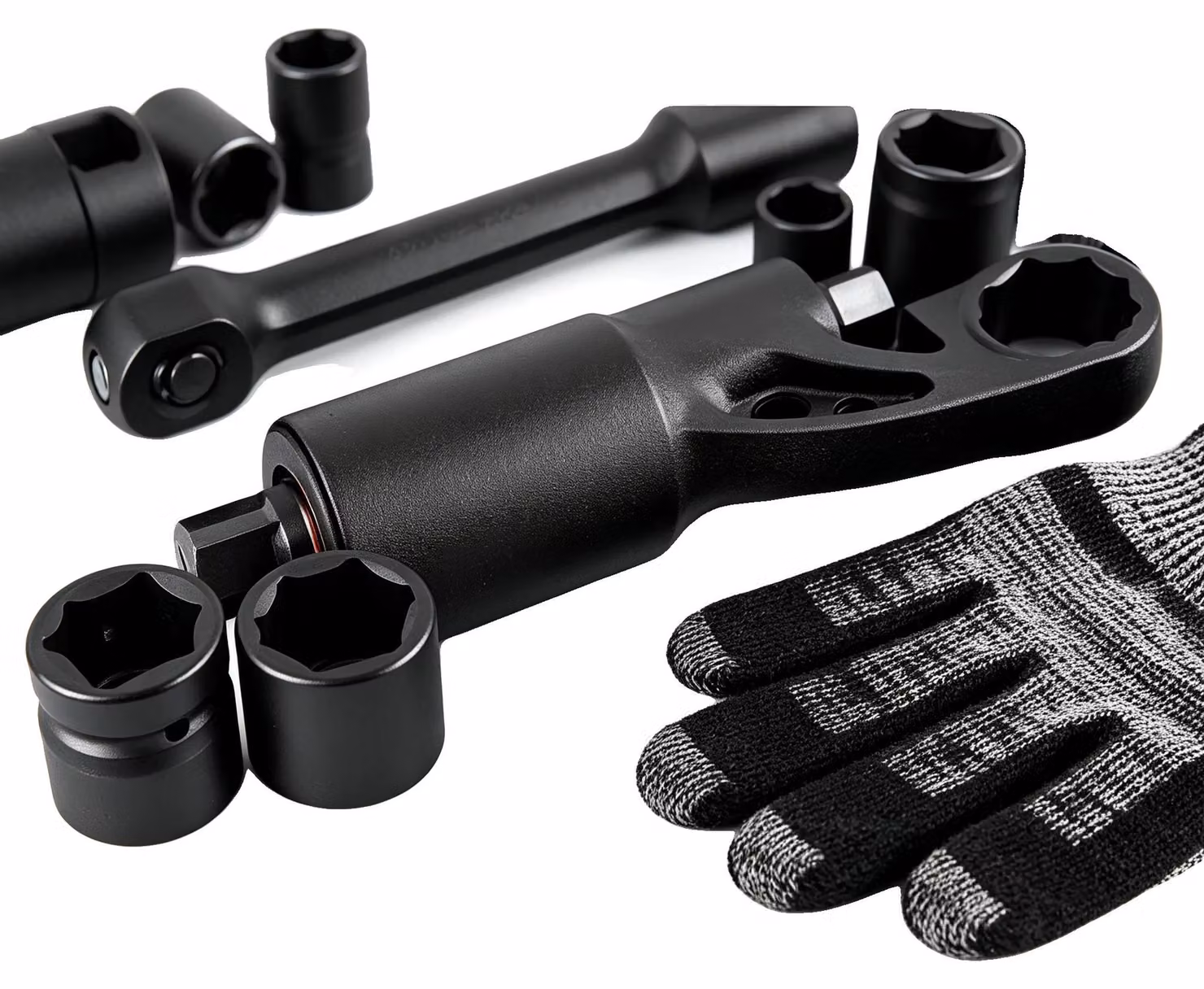Set di utensili moltiplicatore di coppia, rapporto di trasmissione 1:64, coppia di uscita di 4800 Nm, include 4 bussole, realizzato in acciaio legato, custodia portatile