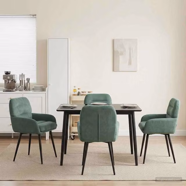 Set di 4 sedie da pranzo moderne vidaXL in velluto verde, L/P/H: 59 x 59,5 x 90 cm – 1