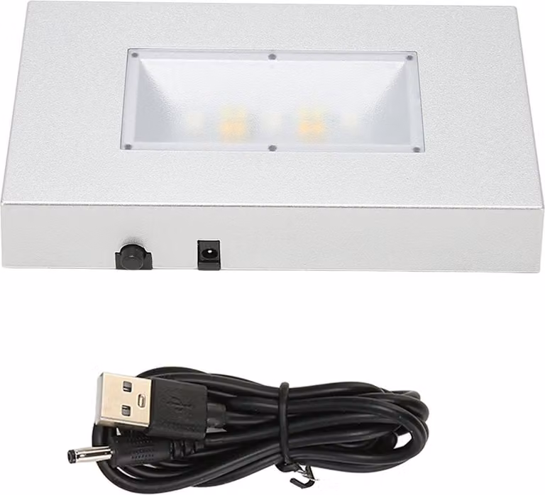 Base per stativo a LED, alimentazione USB, molteplici modalità di illuminazione, display rettangolare per l'argento cristallino