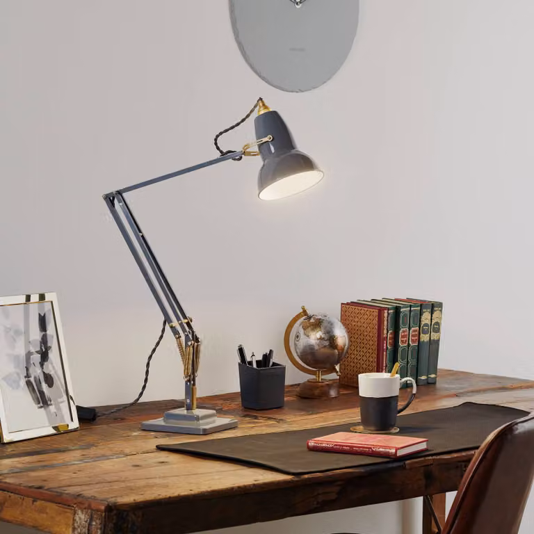 Anglepoise Lampada da scrivania Original 1227 Brass, Alluminio / Grigio / Zincato, Studio / Ufficio, Ottone, Industriale, Lampada da tavolo LED