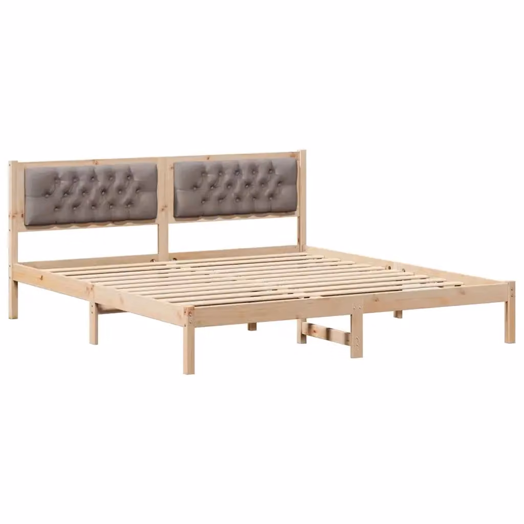Struttura del letto Talpa vidaXL in pino massello beige e marrone L/P/H: 205.5 x 160 x 200 cm – 2