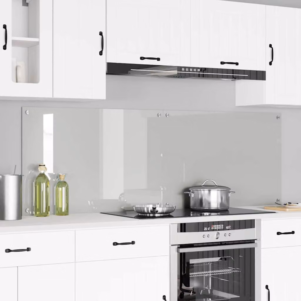 Set di 2 schienali da cucina vidaXL in vetro temperato trasparente, L 90 cm x H 60 cm
