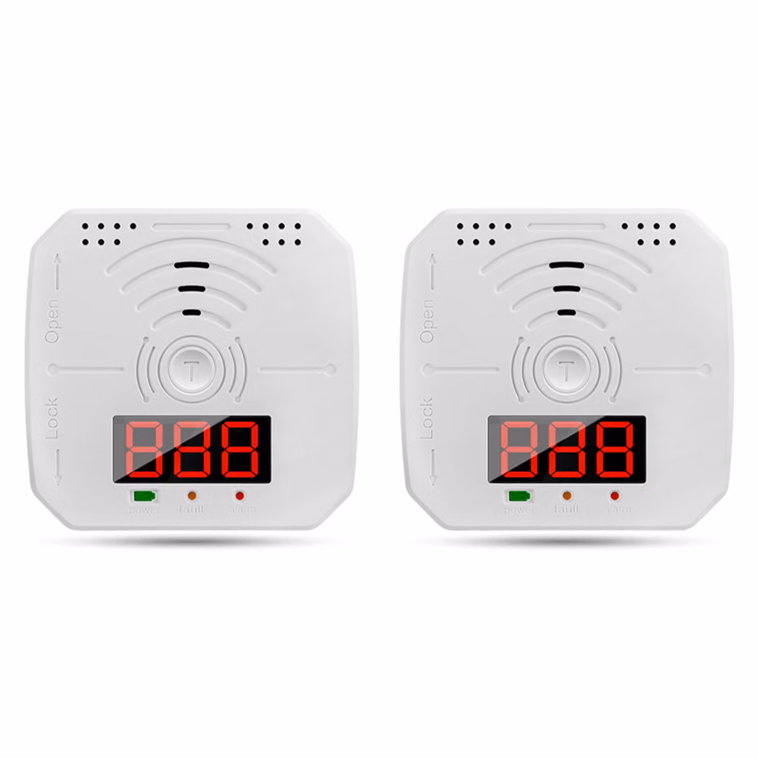 set di 2 rilevatori di monossido di carbonio - Allarme CO portatile con display LCD, segnale luminoso e sonoro - Per casa, cucina, ufficio, hotel - Funzionamento a batteria (senza batteria)
