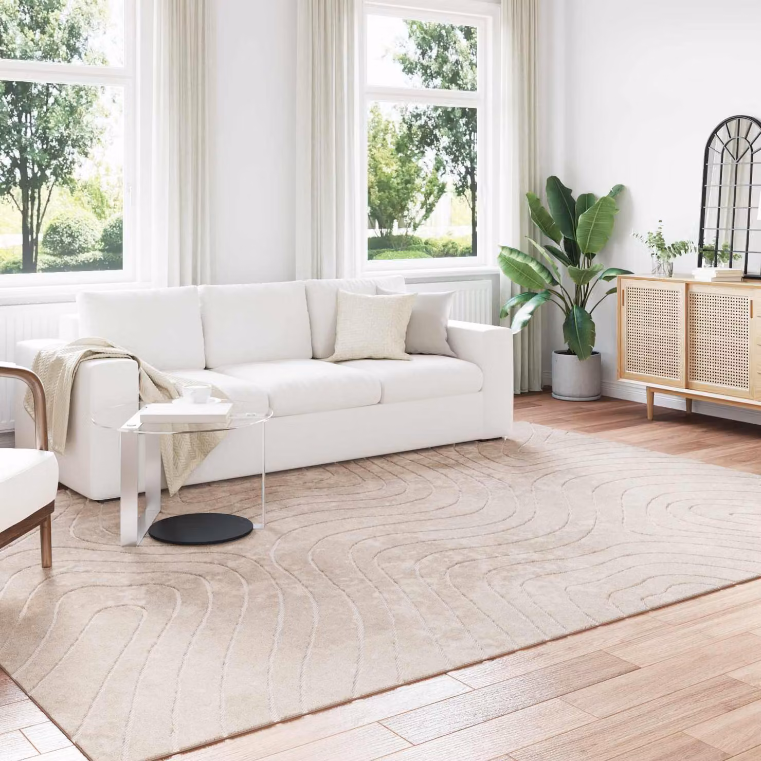 vidaXL Tappeto per uso interno ed esterno PALMERAS Beige 240 x 340 cm