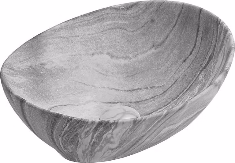 Mexen Elza lavabo da appoggio 40 x 33 cm, pietra grigia - 21014096