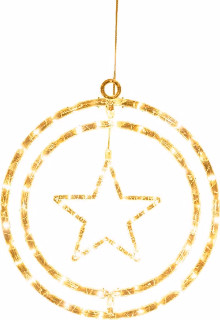 Decorazione MagicHome Natale, Stella, plastica, 80xLED bianco caldo, 32.5x36 cm, 3xAA