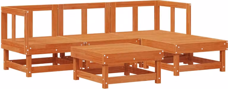 Set Lounge da Giardino 5 pcs Marrone Cera
