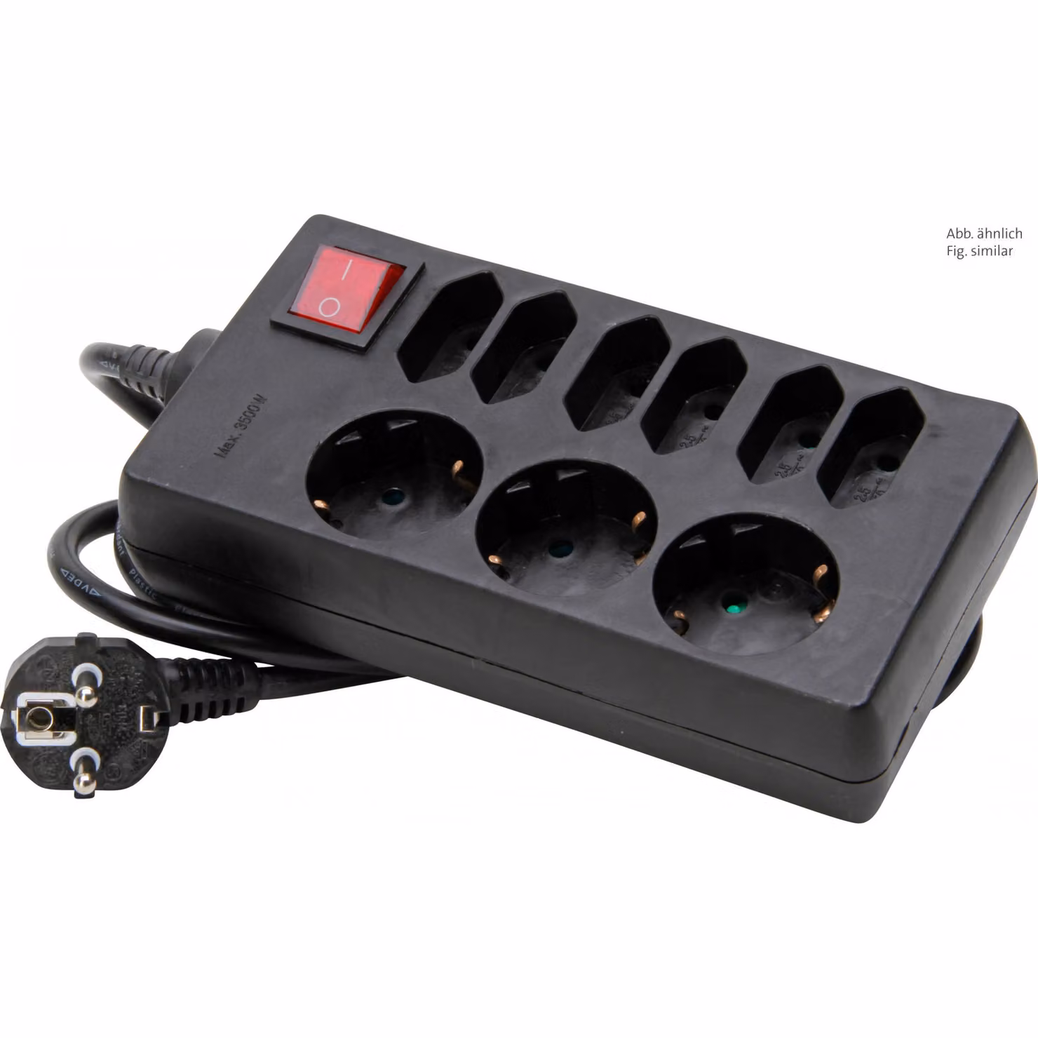 Kopp 129805005 9AC outlet(s) 1.4m Schwarz - Rot Verlängerungskabel (129805005)