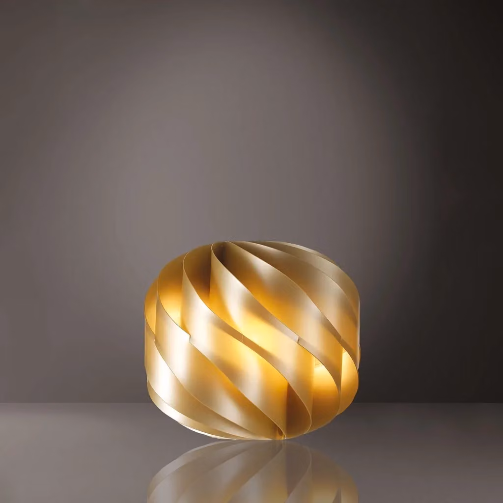 Lampada da scrivania moderna Polilux New Gold Linea Zero, colore oro/ottone, diametro: 40 cm, attacco E27 – 2