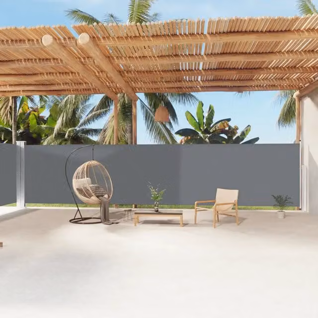 Tenda da sole laterale retrattile vidaXL in poliestere color antracite L: 1200 cm, H: 180 cm – 1