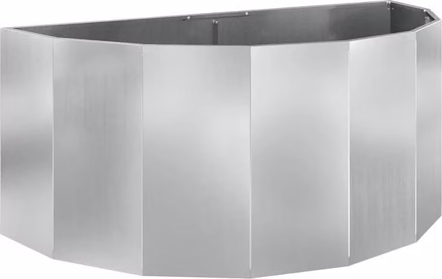Fioriera semirotonda moderna finitura opaca 120 x 60 x 50 cm per esterno stile contemporaneo in acciaio argento 02_0052948