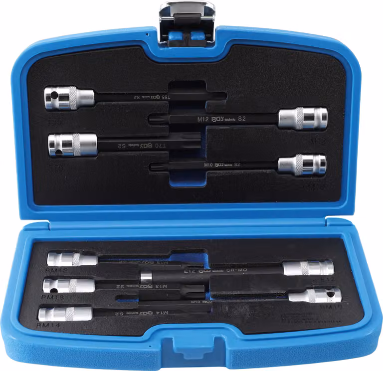 Set di bussole BGS per viti a testa cilindrica con attacco quadro 12,5 mm (1/2") 9 pezzi - 5014