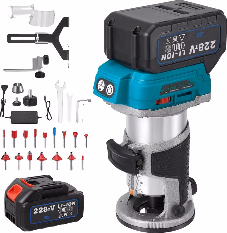 Kit fresatrice per legno, design senza fili, 6 livelli di velocità, spina UE 220 V