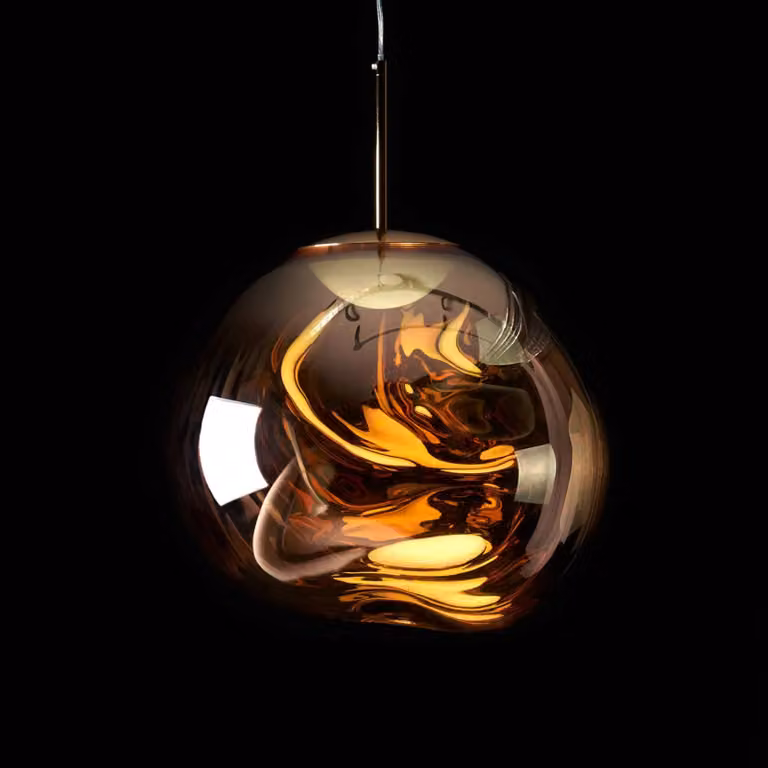 Tom Dixon Lampada a sospensione Melt Mini, dimmerabile, Ottone / Oro, Soggiorno / Sala da pranzo, Plastica, Design, Lampada a sospensione