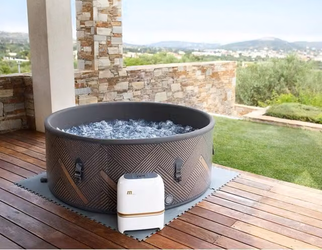 Minipiscina SPA gonfiabile Mspa Mono WiFi grigia con idromassaggio per uso interno o esterno, diametro 173 cm