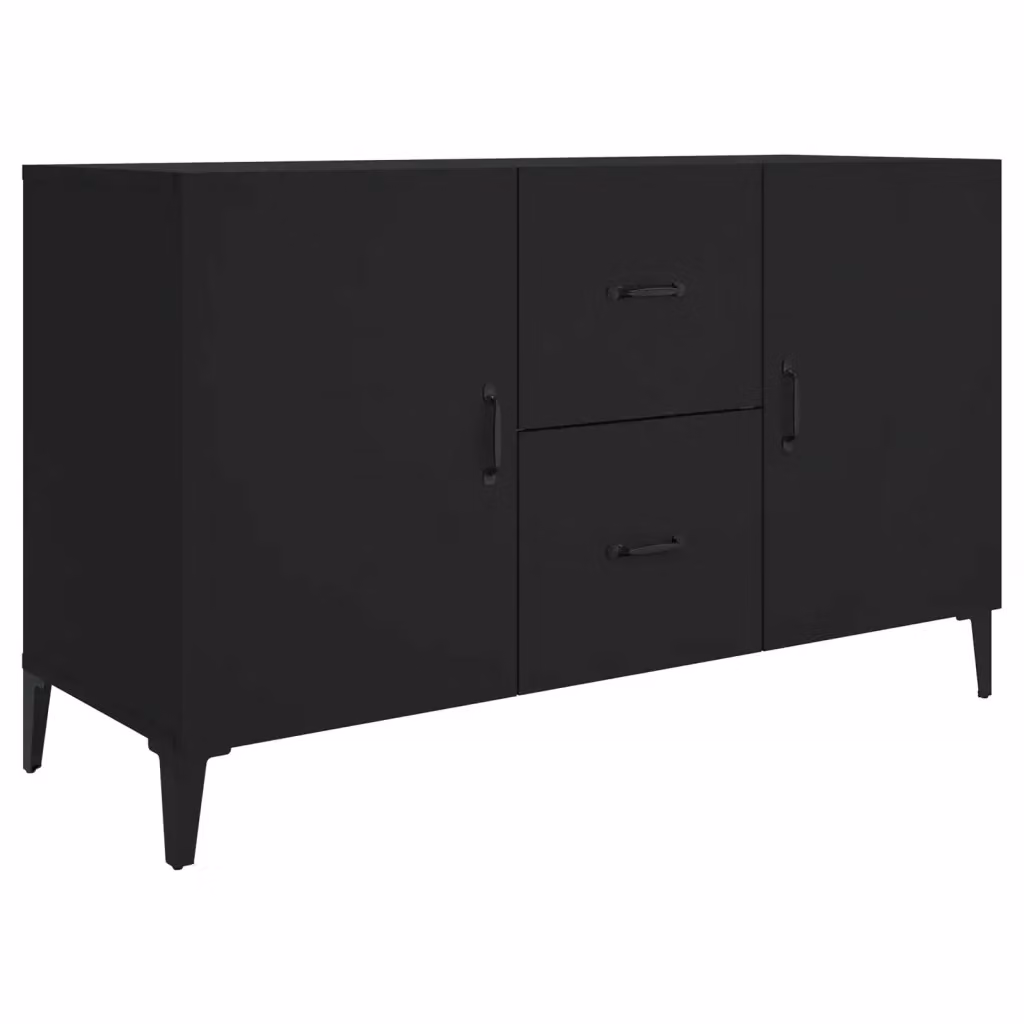 Credenza nera in legno e MDF stile classico vidaXL L 100 x P 36 x H 60 cm – 2