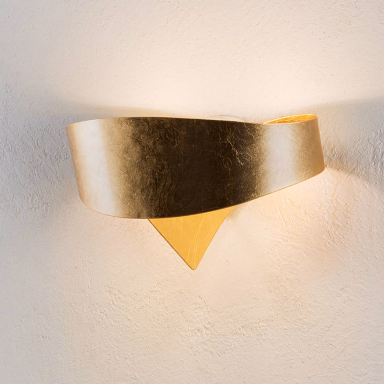 Selène Applique da parete di design SCUDO, dimmerabile, Ottone / Oro, Corridoio, Metallo, Applique