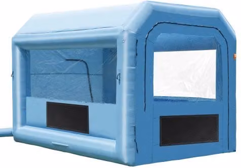 Cabina di Verniciatura Gonfiabile VEVOR con Ventilatore Potente e Sistema di Filtrazione Aria, Blu e Trasparente, L: 4 m, P: 3 m, H: 2,75 m