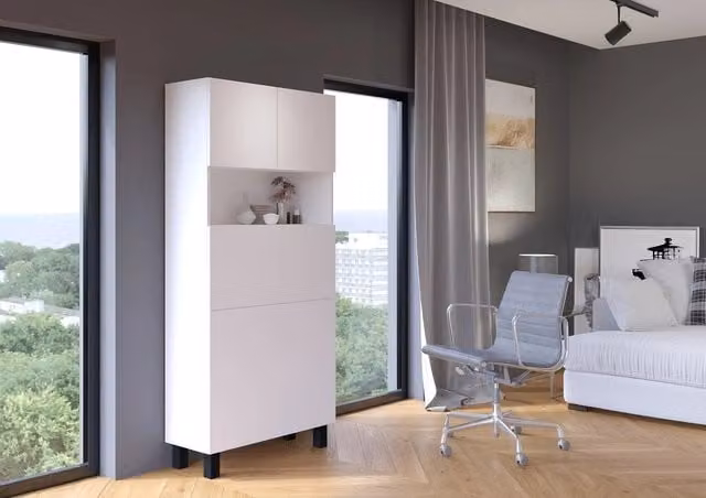 Scrivania a scomparsa con piano ribaltabile Bim Furniture Bianca Moderna da appendere al muro