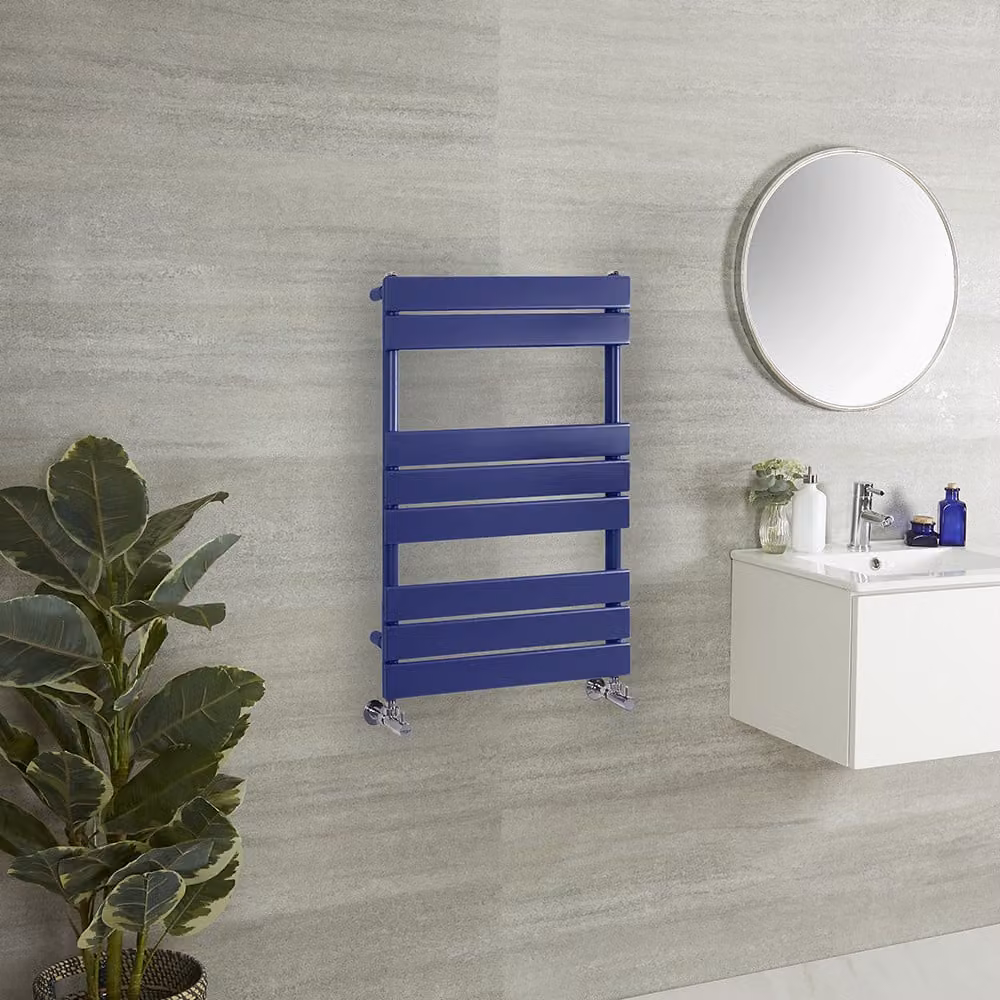 Scaldasalviette di Design - 825mm x 450mm - Blu (Deep Sea Blue) - Lustro