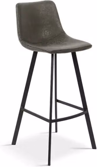 Sedia da banco OZON Meublorama in ecopelle grigia e nera con design moderno H98 cm