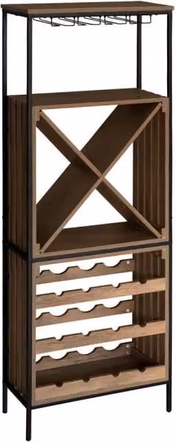 Cantinetta Grancru In Metallo + Legno Truciolato 63x28x170cm