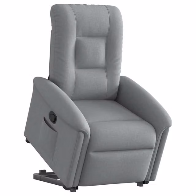Poltrona | Sedia Relax Alzapersona Reclinabile Grigio Chiaro in Tessuto