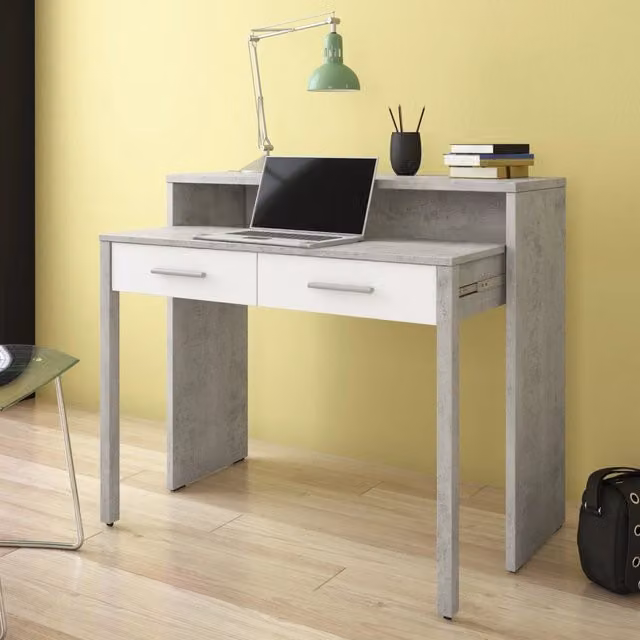 Scrivania Modulabile DMORA Opaglio Grigio L: 98.6 cm, P: 36.6 cm, H: 86.9 cm – 1