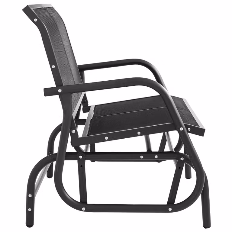 Panca a dondolo Greta da 2 posti TecTake colore nero L: 121 cm, P: 72 cm, H: 86,5 cm