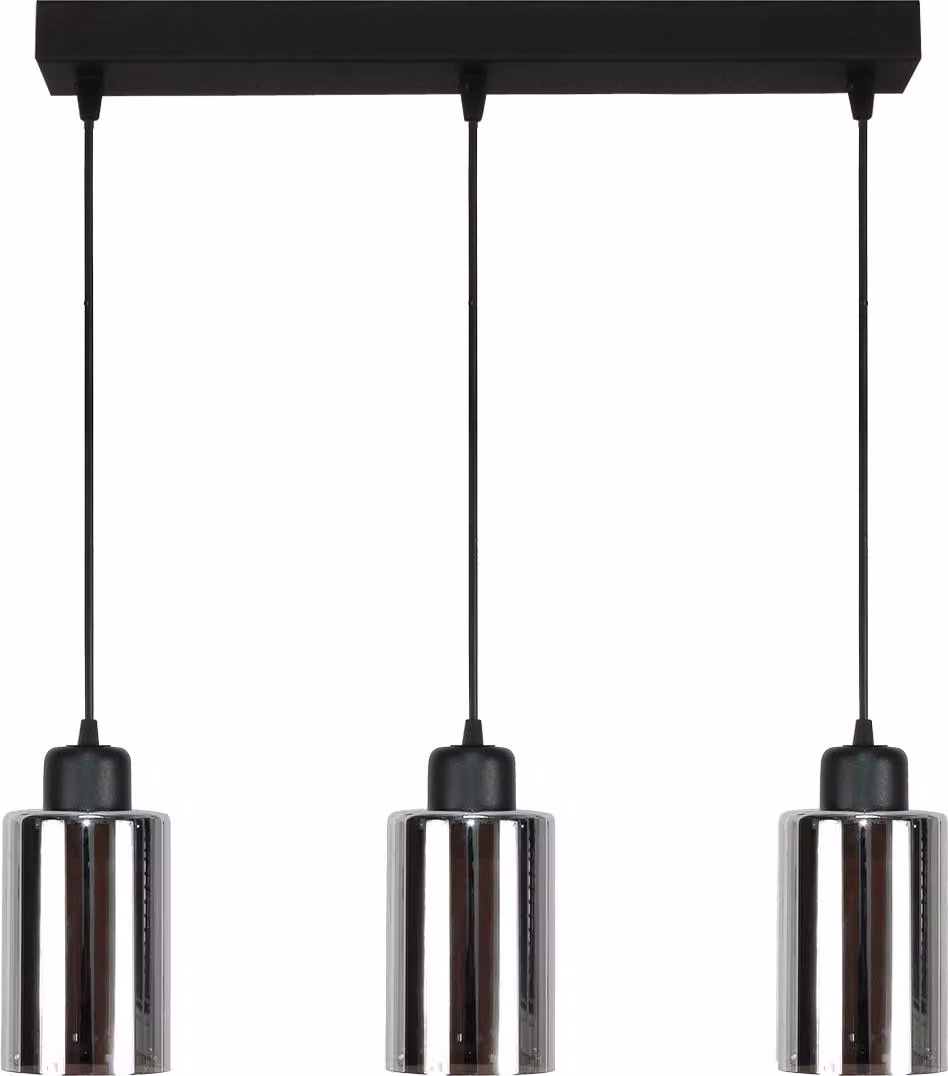 Lampadario A Sospensione Nero, Paralume In Vetro Di Grafite Loyd Sv 15-572