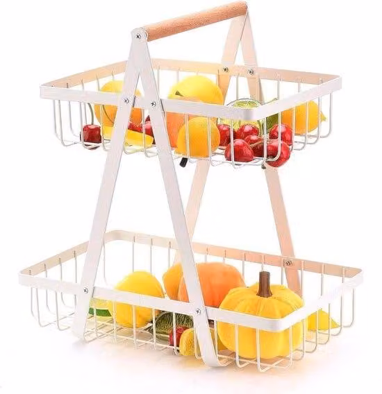 Scaffali per alimenti freschi, a 2 ripiani, bianchi