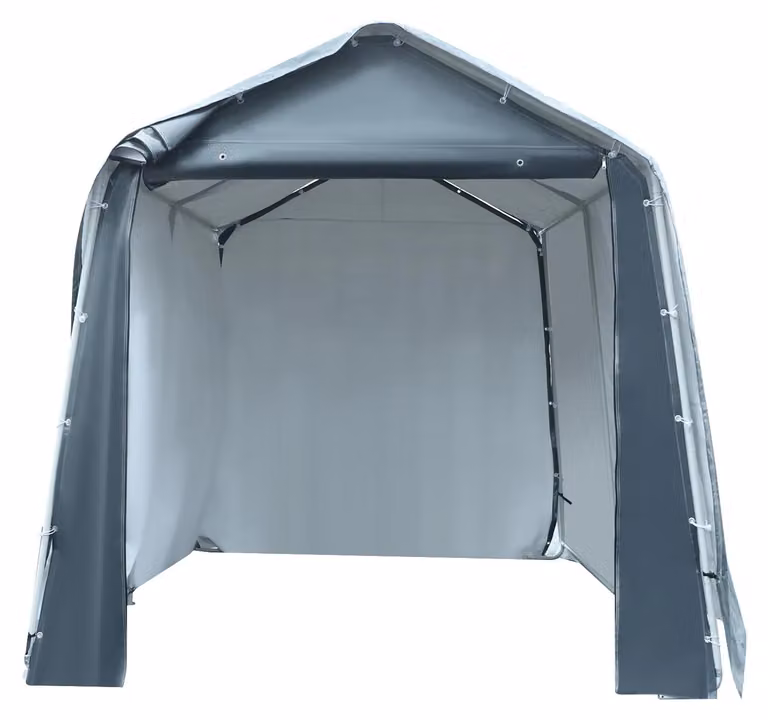 Tenda da garage mobile - Tenda per esterni per lo stoccaggio - 2,4 x 2,4 x 2,4 m - Impermeabile (2000 mm) - Materiale: polietilene (PE) e acciaio legato - Colore: grigio