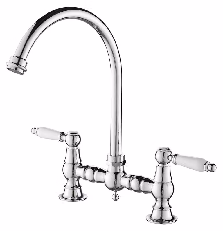 Miscelatore da cucina in stile vintage, modello "Heritage Manor", finitura cromata, marca Aquanello