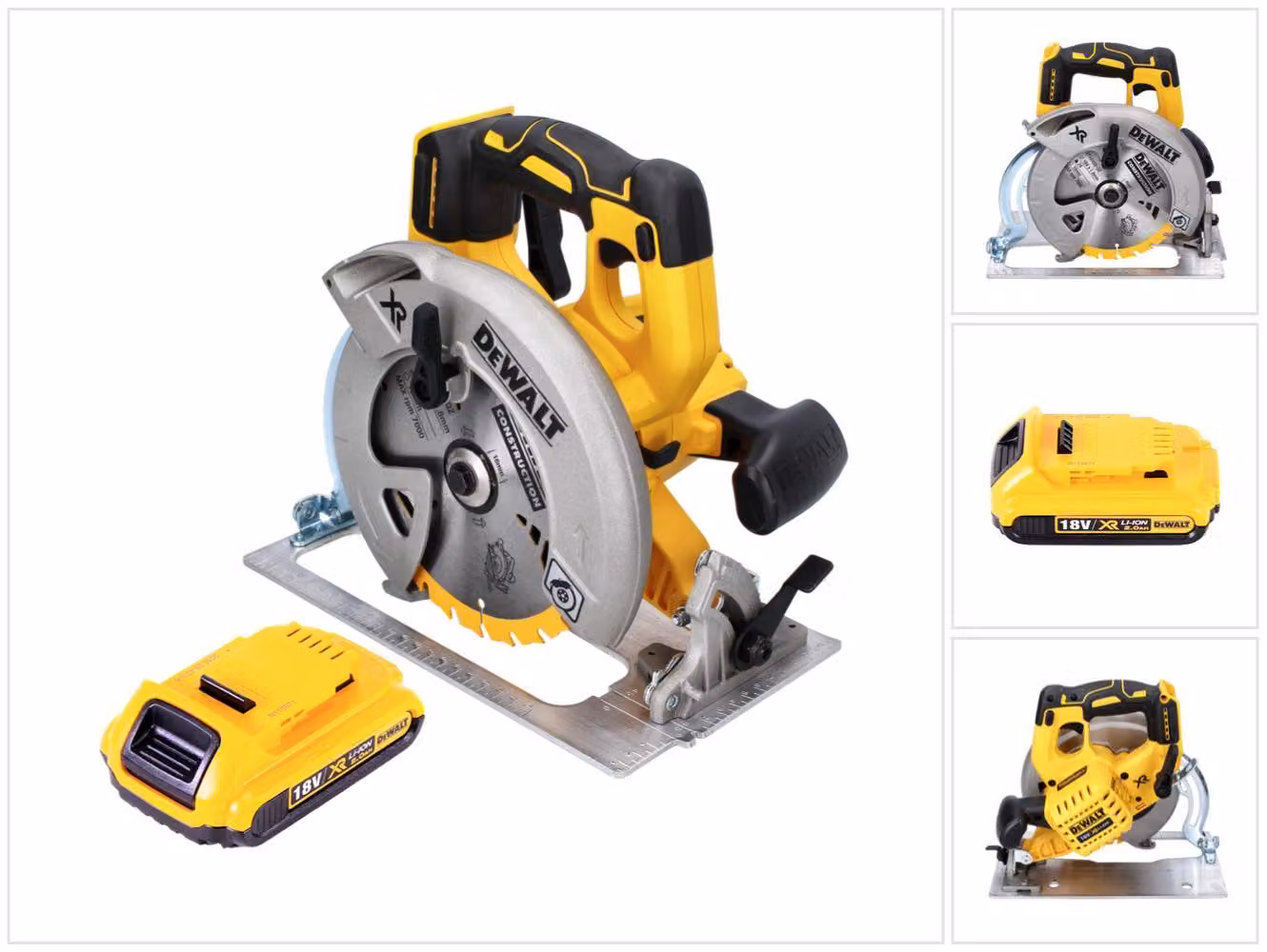 Sega circolare a batteria DeWalt DCS 570 18 V 184 mm senza spazzole + 1x batteria 2,0 Ah - senza caricabatterie