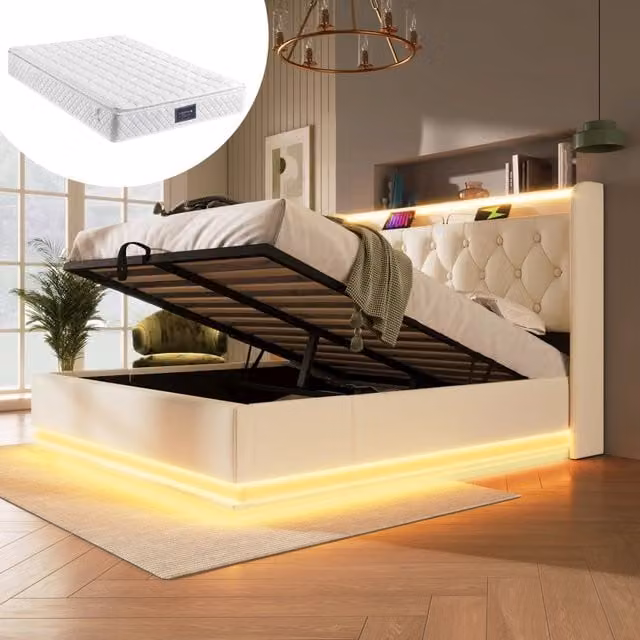 letto imbottito pu bianco 160 x 200 cm