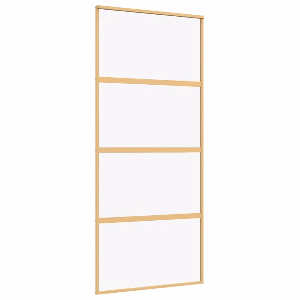 Porta Scorrevole Dorata 90x205 Vetro Trasparente ESG Alluminio