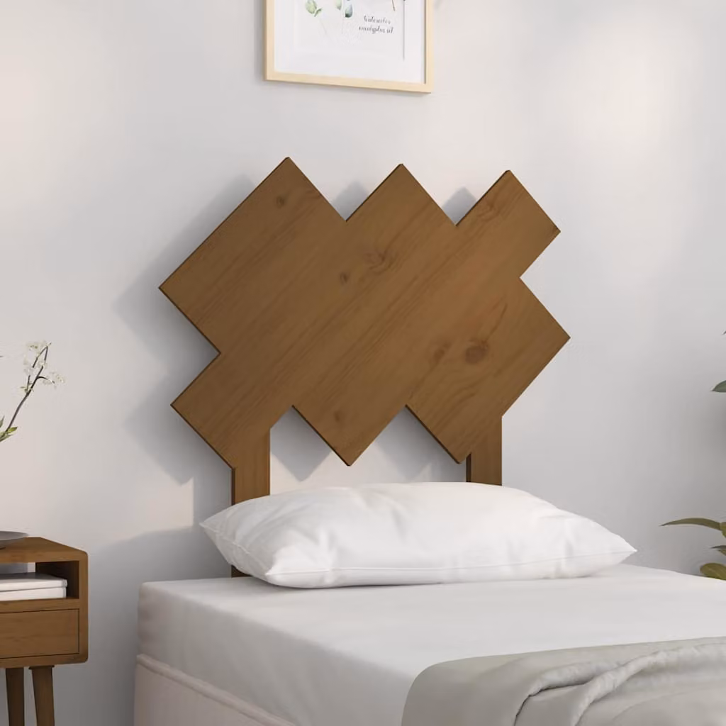 Testiera per letto vidaXL in legno massello di pino, colore marrone, L 72,5 cm x P 3 cm x H 81 cm