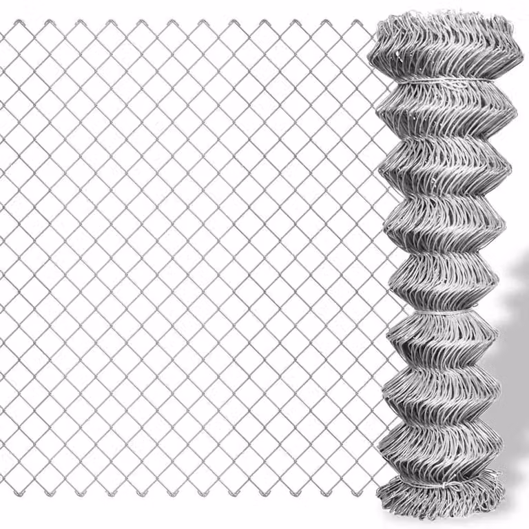 vidaXL Recinzione in Rete in Acciaio Zincato Argento L: 15 m, H: 1,5 m