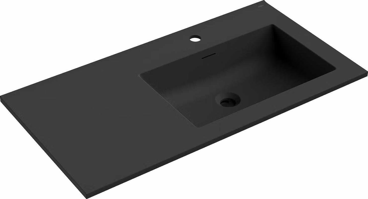 Mexen Otis lavabo da incasso a destra 91 x 46,5 cm, nero opaco - 25189071P