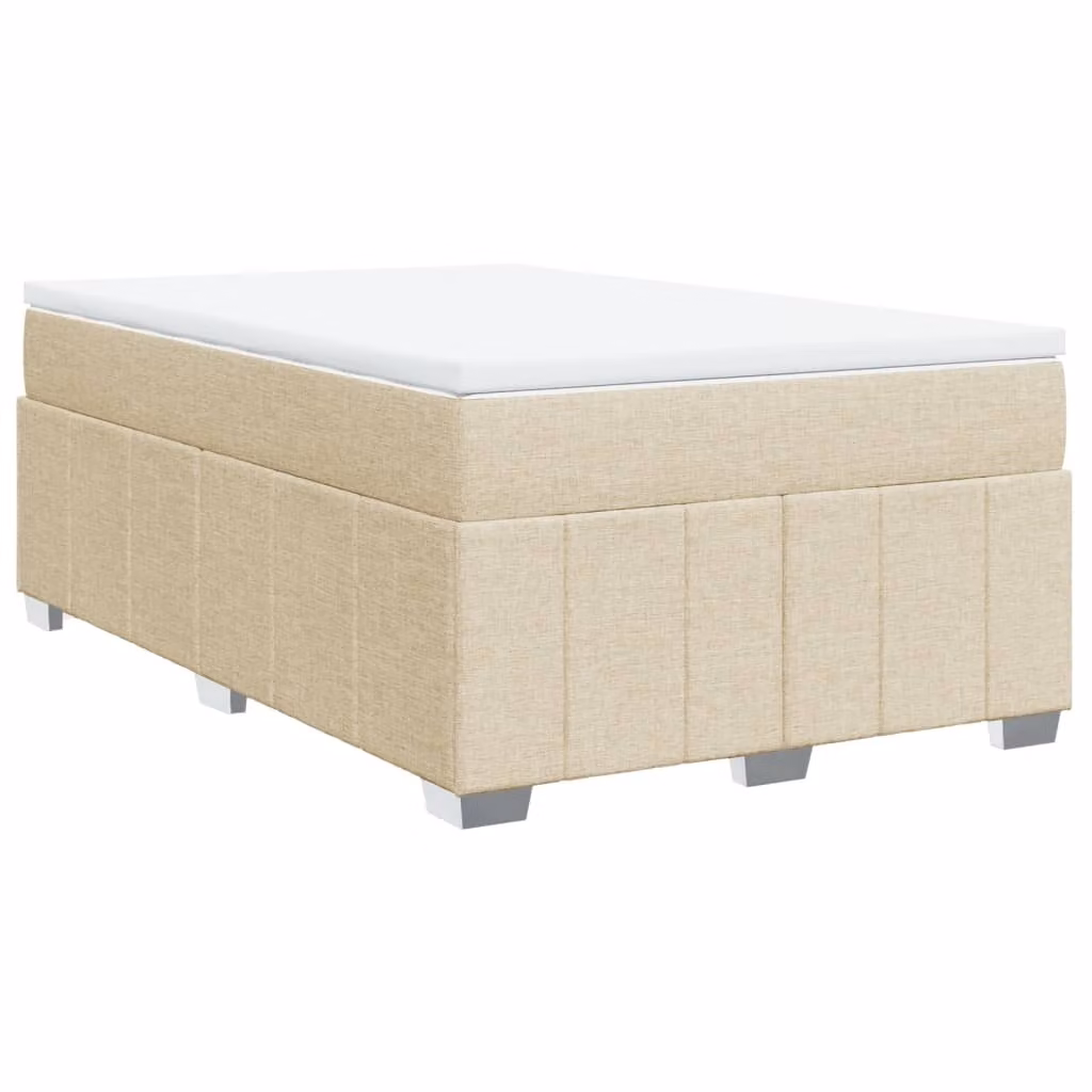 SYFAX™ Giroletto a Molle con Materasso Crema 120x190 cm in Tessuto