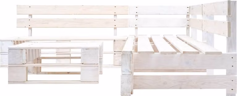 vidaXL Set salotto pallet 4 pezzi legno bianco