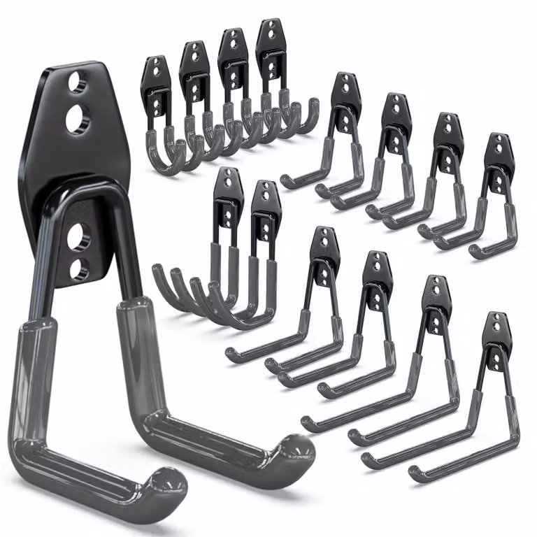 Omgoods - Set di ganci da garage, 14 pezzi - Ideale per l'organizzazione e lo stoccaggio