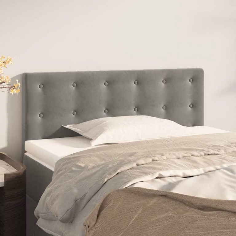 Testiera per letto vidaXL in velluto grigio chiaro, L: 90 cm, P: 5 cm, H: 78-88 cm