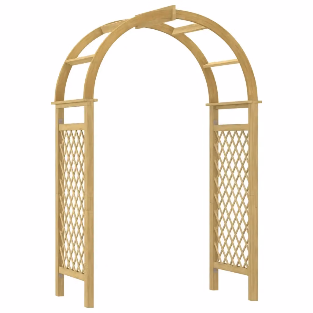 Arco con Traliccio per Piante Rampicanti in Legno di Pino, Colore Verde e Beige, L: 141 cm, P: 97 cm, H: 243 cm – 2