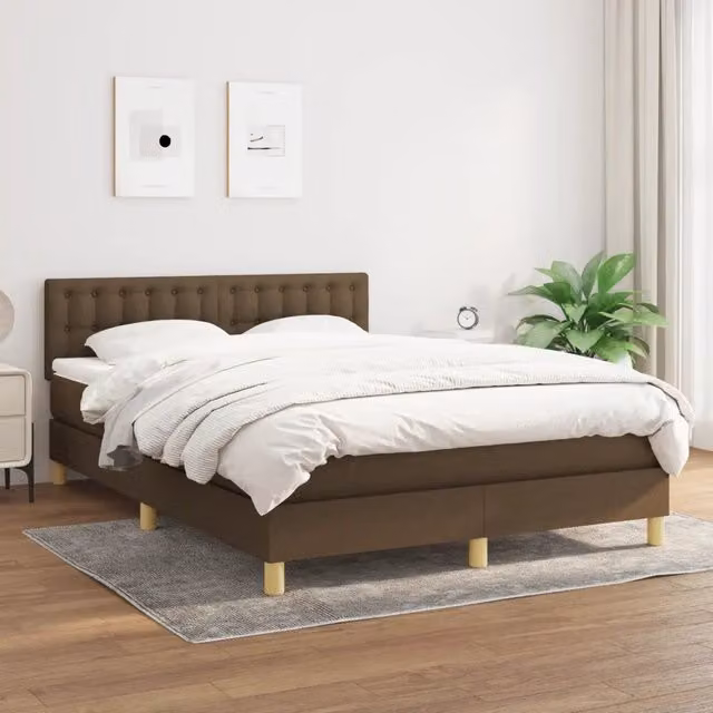 Letto Ibrido con Giroletto a Molle e Materasso vidaXL, Marrone e Bianco, L/P/H: 140 x 200 x 88 cm – 1