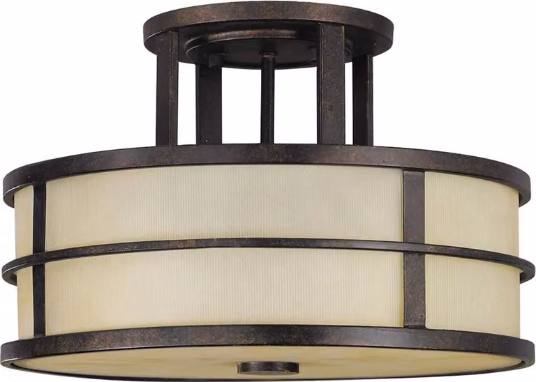 Lampada da soffitto E27 crema bronzo vetro metallo plafoniera design industriale