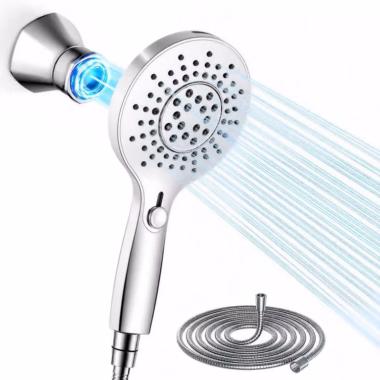 Doccia con supporto magnetico, 10 tipi di getto, soffione ad alta pressione con tubo, anticalcare, facile da installare
