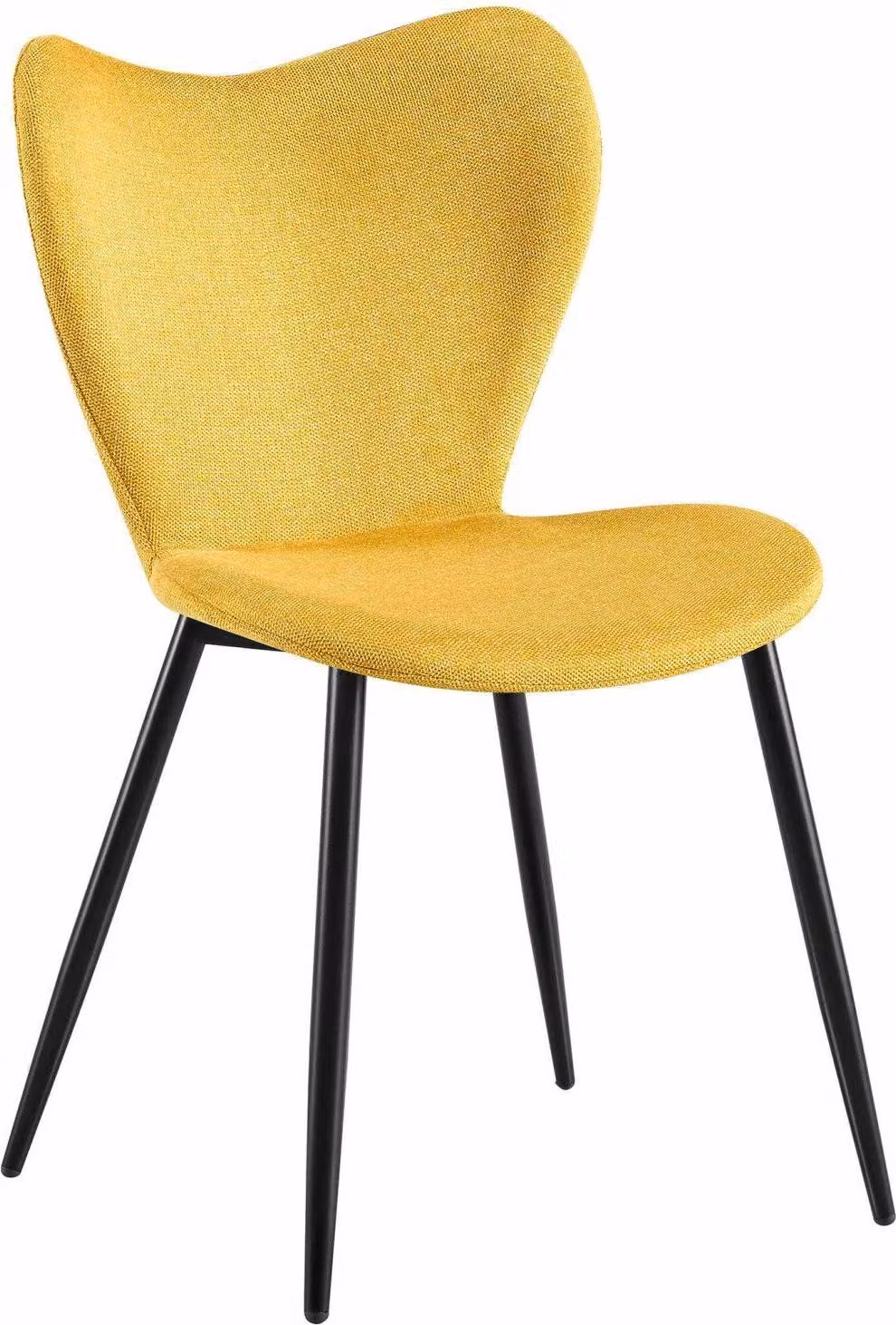 Sedia da pranzo moderna gialla - tessuto in velluto - comoda ed ergonomica - portata 150 kg