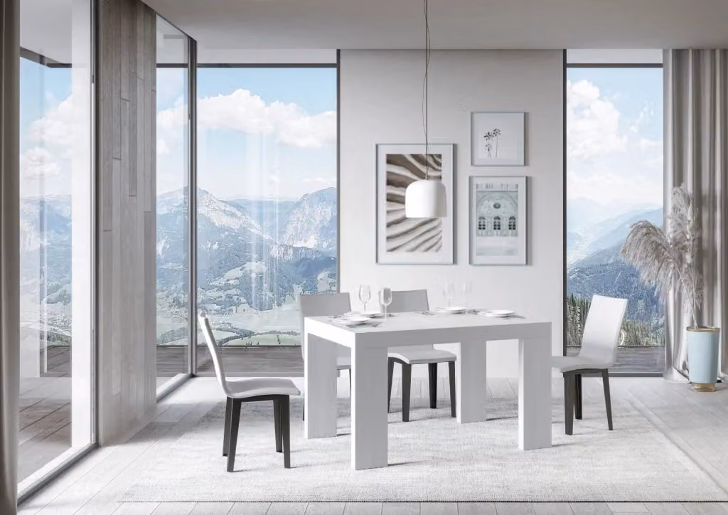 Tavolo allungabile Roxel Bianco Frassino con piano estensibile e struttura moderna L/P/H: 120 x 90 x 77 cm, estensibile fino a 224 cm – 2